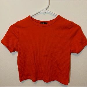 orange crop top